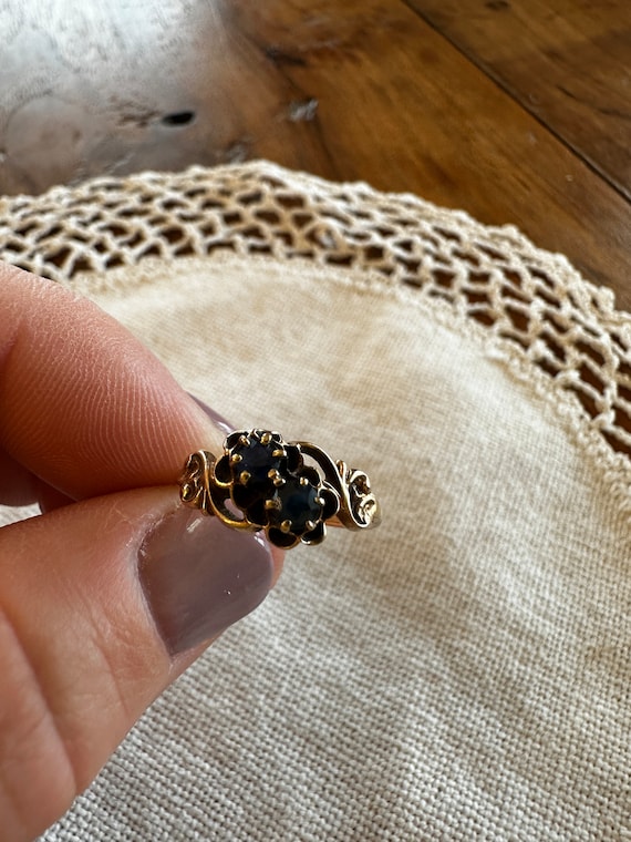 Vintage 14kt Gold Sapphire Ring, Size 5, 1960s