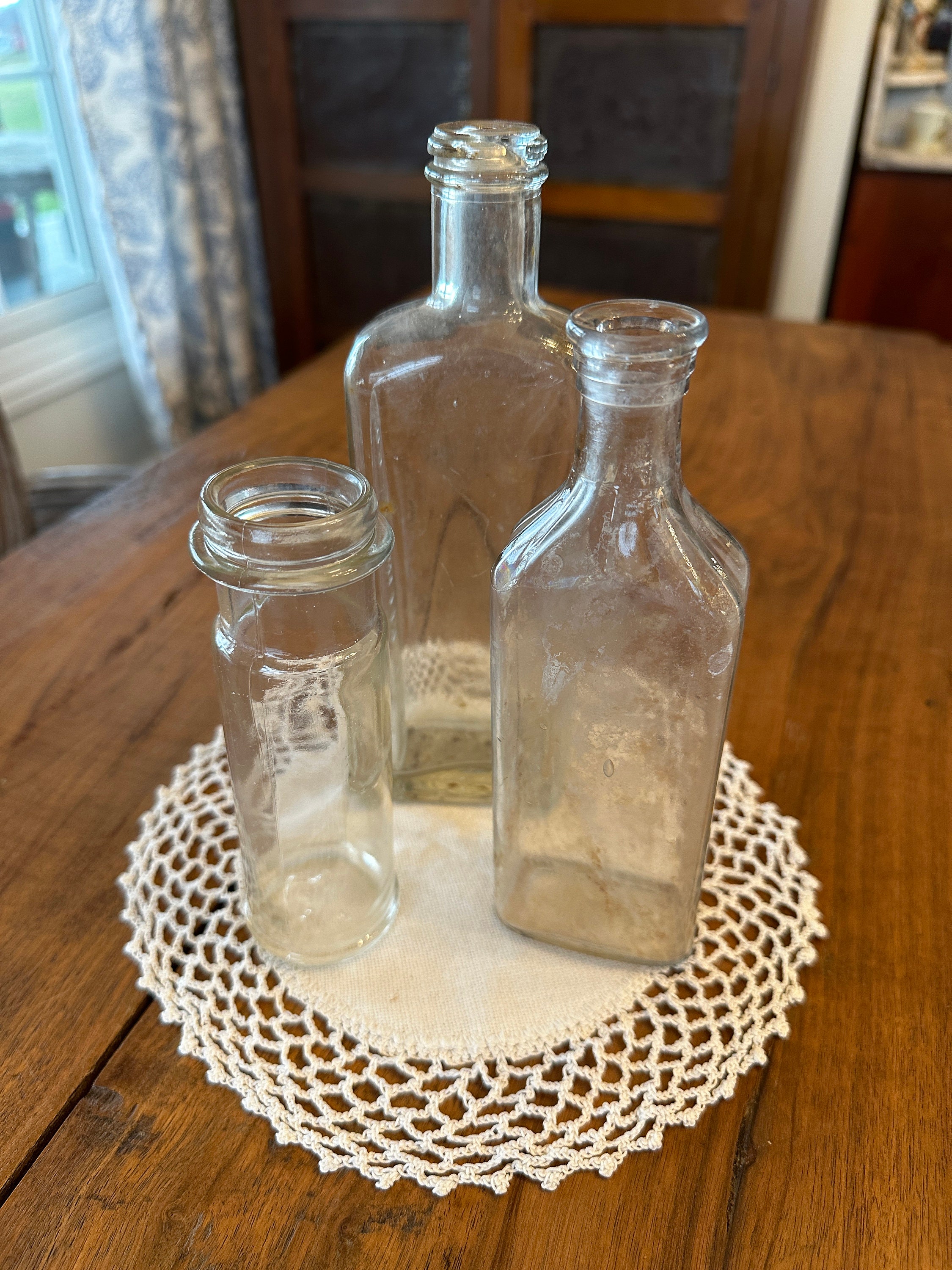 中古　ハンドメイドの瓶と ハンドメイドのケース　ビンテージガラス Antique glass bottle - Etsy 日本