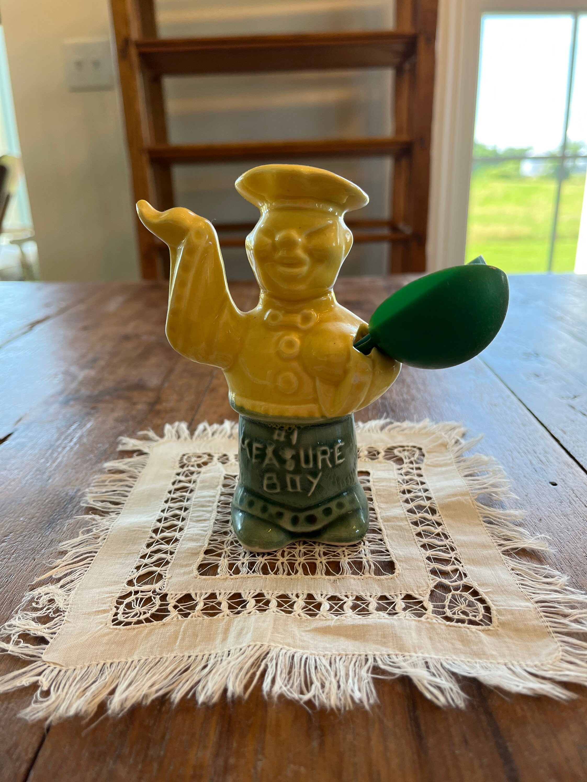 Antique Ceramic Measuring Spoon Holder 1 Measure Boy 1960s Etsy