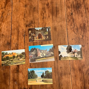 Vintage Mount Vernon, Virginia Postkarten, 5er Set, 1960-70