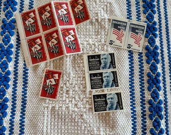 Vintage Stempel von 1964-65, Set aus 13 Stempeln, USA 5c, 1964-65