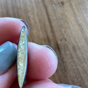 Vintage Mother of Pearl Pin, Sterling Silver, Jewelry, 1900s