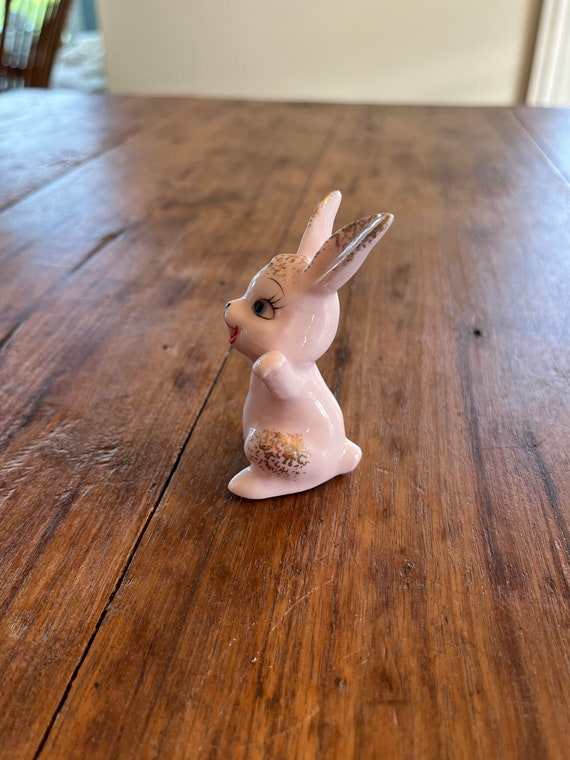 Antique Porcelain Rabbit Figurine, Cartoon, Pink, Japan - Etsy