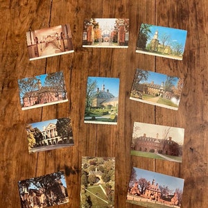 Cartes postales vintage de Williamsburg, Virginie, ensemble de 11, 1960