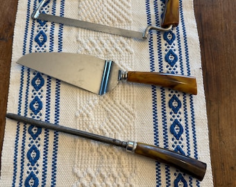 Vintage Bakelite Kitchen Utensils, Saw Knife, Pie Server, Knife Sharpener, Sold as Set or Individually, MCM, 1960s