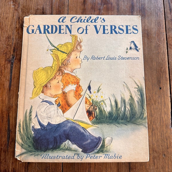 Vintage Children’s Book, A Child’s Garden of Verses, Robert Louis Stevenson, Made in USA, 1945