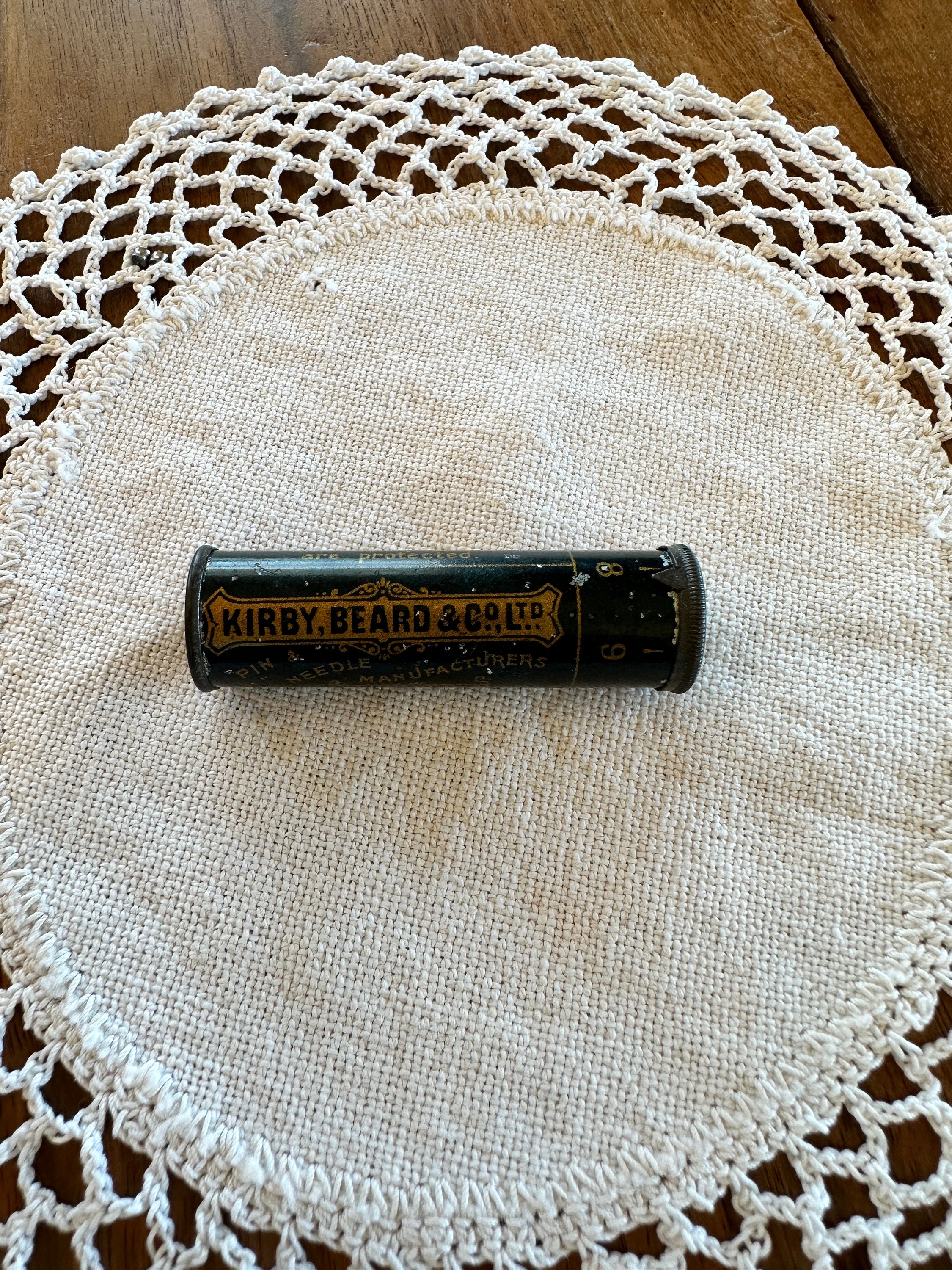 Antique Kirby, Beard and Co. Ltd. Needles, Metal Container, Sewing, Multiple Sizes, Advertising, Made in England, 1930s