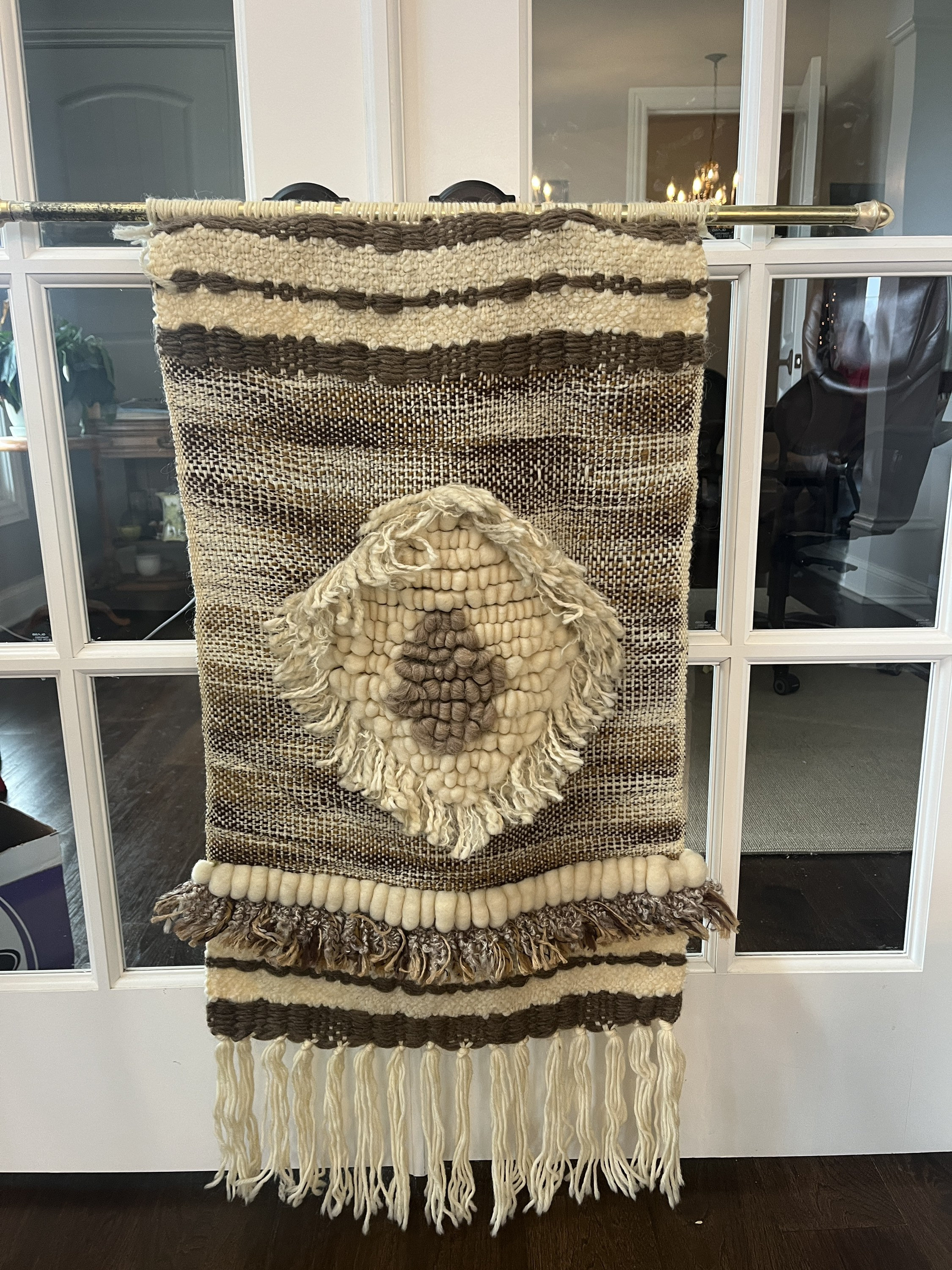 Vintage woven wall hanging deals