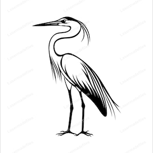 Laser cut file Heron bird, Great Blue Heron, Heron vector file, Instant download, svg, pdf, png, cdr, ai