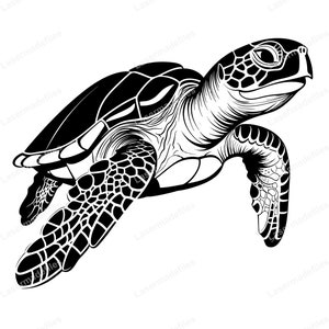 Fichier numérique découpé au laser Tortue de mer, téléchargement immédiat .svg, .ai, .cdr, .png, .pdf