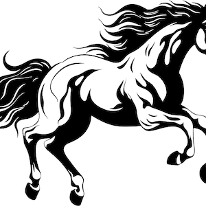 DIGITAL Laser cut file Running Horse, Instant download, vector file .svg, .eps, .cdr, .ai, .png
