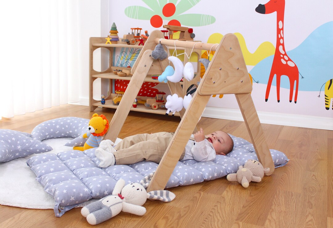 Free Personalization Wooden Baby Gym Toysbaby Activity Gym Etsy