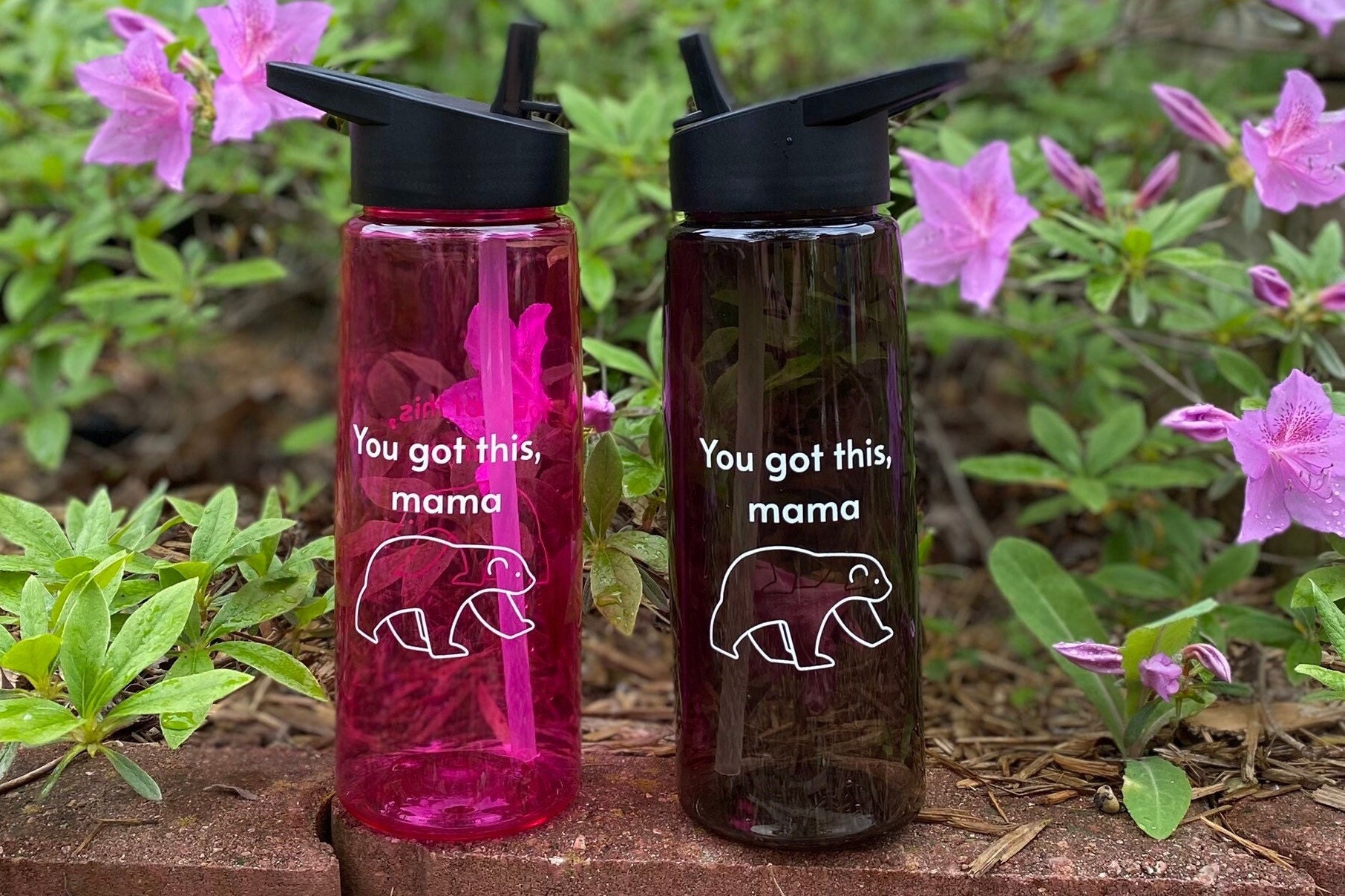 Best Mom Ever Onebttl Gifts for Mom Mom Birthday Gifts Insulated Stainless Steel Water Bottle 500ML/17OZ Mom Gifts from Daughter/Son Bear Mama and Baby 