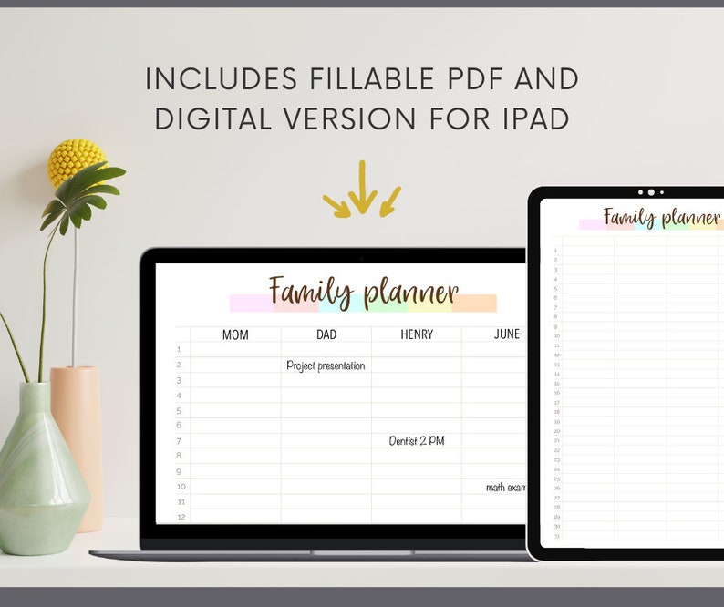 Family Calendar Planner Printable | Monthly Organizer (PDF) - Etsy