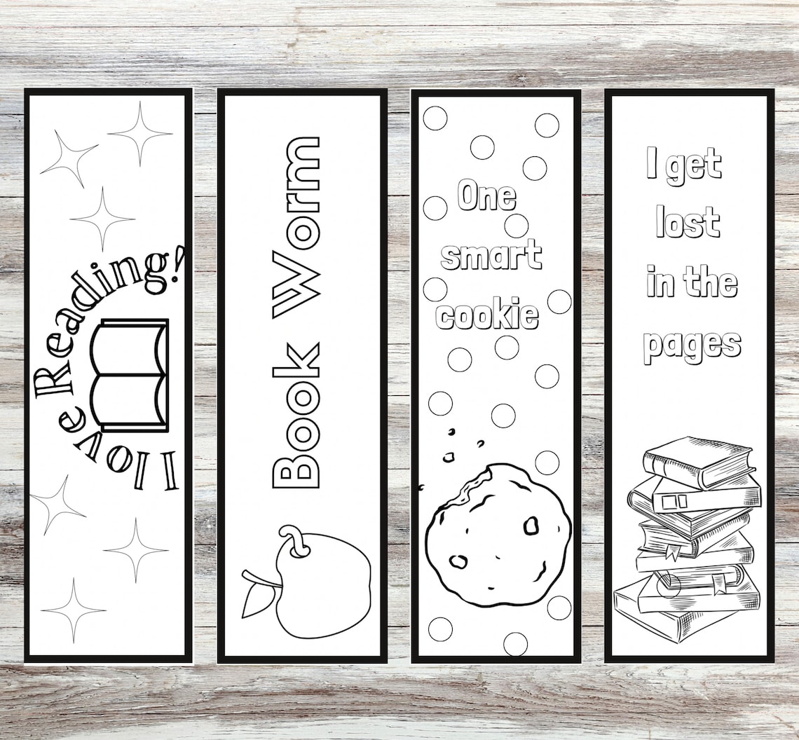Printable Bookmarks Cut Out Bookmarks Cut Out and Color | Etsy