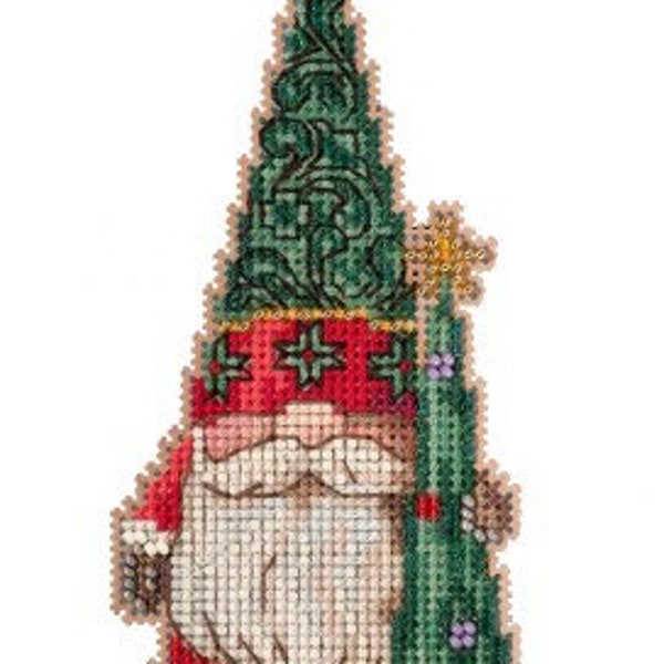 Gnome With Tree 2022- MILL HILL - Jim Shore cross stitch and bead kit