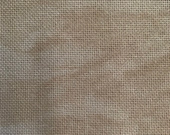 25ct Zweigart Lugana VINTAGE COUNTRY MOCHA (marbled) cross stitch fabric 18x27”