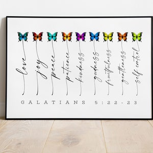 Galatians 5:22-23 Fruit of the Spirit Printable Wall Art, Scripture Print Download, Horizontal Bible Verse| Fruit of the spirit printable