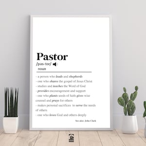 Gepersonaliseerde Pastor Gift, Pastor Gift Idee, Aangepaste Pastor Quote Wall Art, Dank U Pastor, Pastor Waardering, Pastor Gift Afdrukbaar