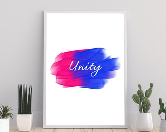 Stampa acquerello Unity: decorazione murale cristiana (download digitale)