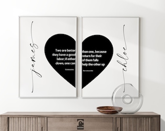 Two Are Better Than One Wedding Bible Verse, Ecclesiastes 4:9-10 Scripture Wall Art, Bible Verse Print, Christian Wedding Signs, wall decor
