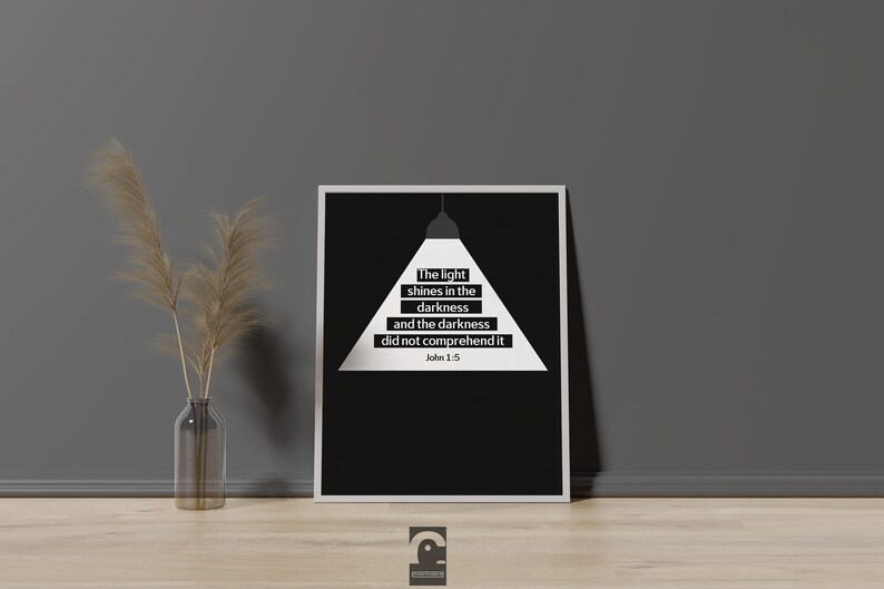 The Light Shines in the Darkness Print - John 1:5 - Verse Wall Art ...