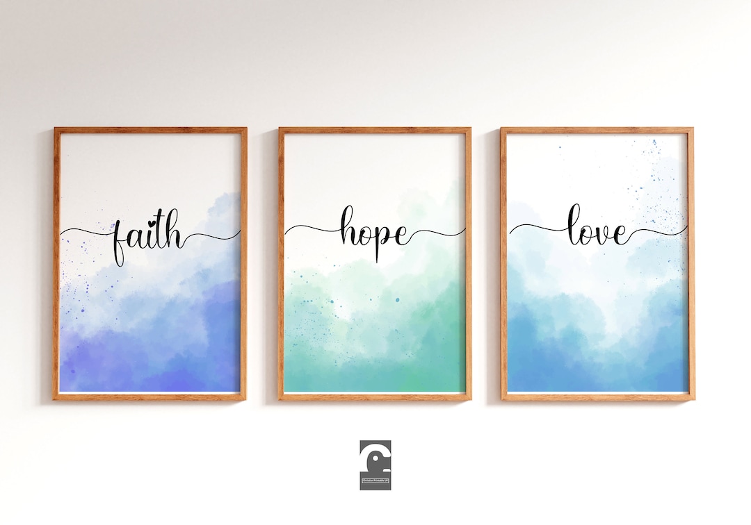 Faith Hope Love Wall Art | Bible Verse Wall Art | Christian Wall Art ...
