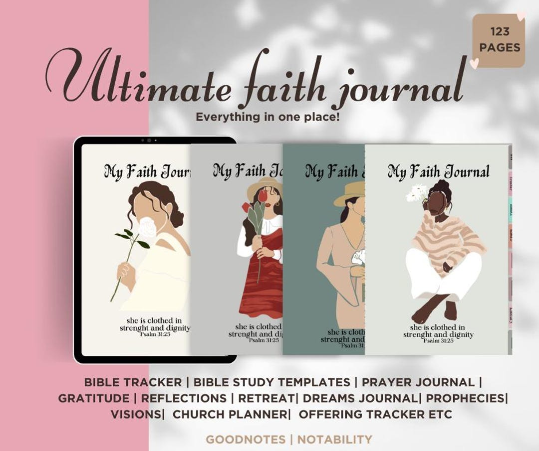 Christian Faith Journal Printable | Bible Study Planner, Prayer Journal ...