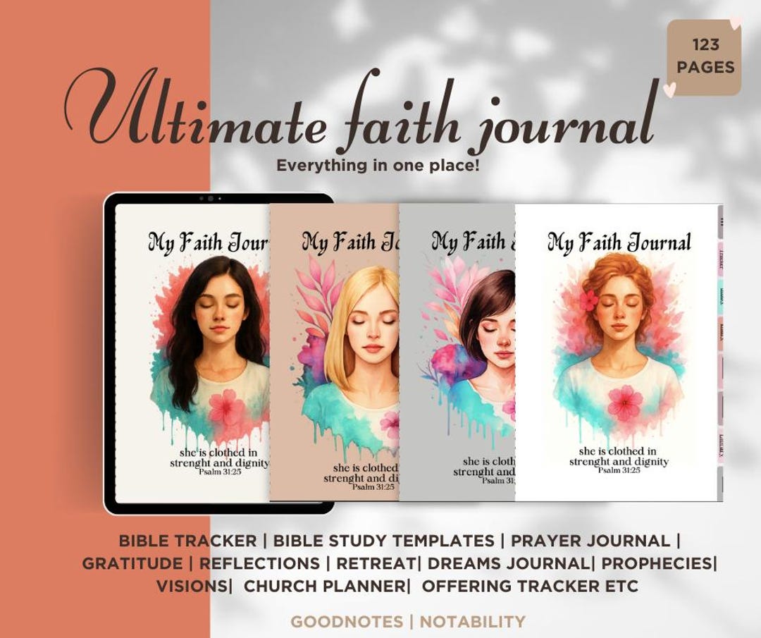 Christian Faith Journal Printable | Bible Study Planner, Prayer Journal ...