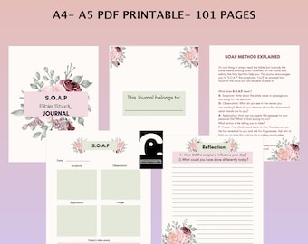 S.O.A.P Bible Study Journal: Printable Planner (A4/A5 PDF)