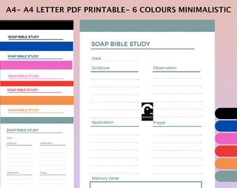 SOAP Bible Study Journal: Printable Planner (A4, Letter PDF)