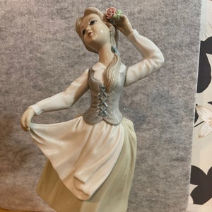 Spanish Porcelain Figure of a young girl by Tengra of Valencia vintage