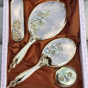 Comb and brush mirror set antique - Etsy 日本