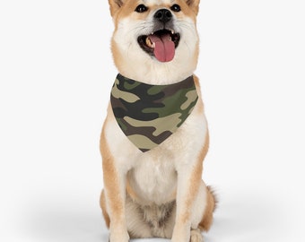 Bandana Dog, Green Camo Bandana, Dog Bandana, Adjustable Collar, Camo Dog Bandana, Collar, Pet Accessories, Dog Bandana
