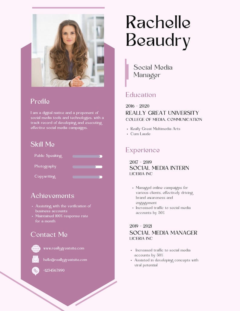 Editable Modern CV TEMPLATE for Microsoft Word Professional Resume ...