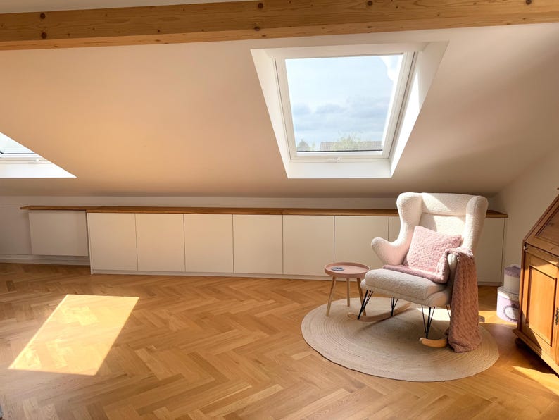 Custom-made wooden shelf board in oak, 2.5 cm thick, naturally oiled, individual size, various uses e.g. Ikea furniture, desired dimensions image 5