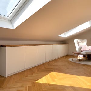 Custom-made wooden shelf board in oak, 2.5 cm thick, naturally oiled, individual size, various uses e.g. Ikea furniture, desired dimensions image 3