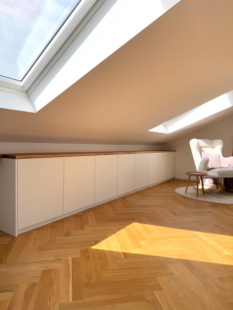 Custom-made wooden shelf board in oak, 2.5 cm thick, naturally oiled, individual size, various uses e.g. Ikea furniture, desired dimensions image 3