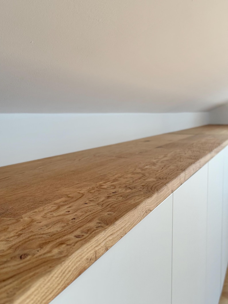 Custom-made wooden shelf board in oak, 2.5 cm thick, naturally oiled, individual size, various uses e.g. Ikea furniture, desired dimensions image 7