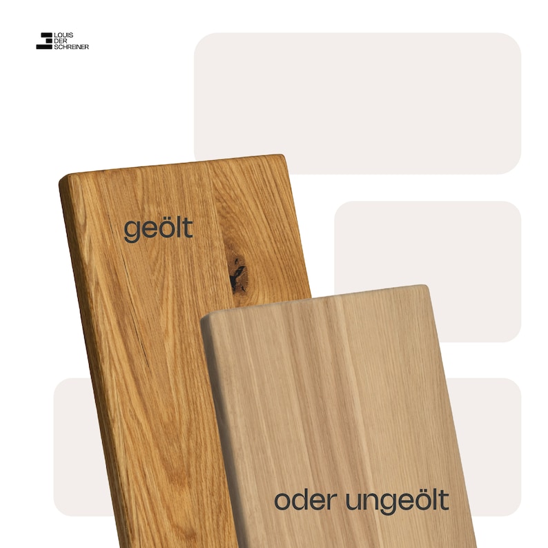 May include: Two wooden cutting boards, one oiled and one unoiled. The oiled board has a darker color and a more polished finish. The unoiled board has a lighter color and a more natural finish. Both boards have a grain pattern and are rectangular in shape.