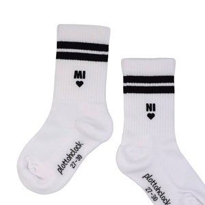 Kinder Crew Socks personalisiert Biobaumwolle Kindergarten Schule 1.Klasse Geschenk Vatertag Muttertag Bild 3