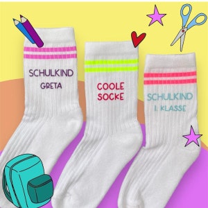 Schoolchild socks-children's socks personalized - tennis socks - individual - school enrollment - birthday