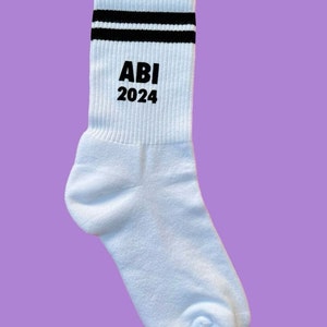 ABI Abschluss Crew Socks Abitur 2024 Abschluss 2024 AK 24 bedruckte Socken crew socks Bild 4