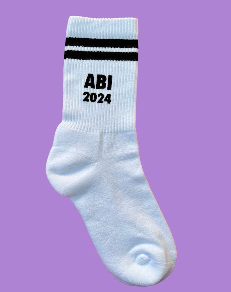 ABI Abschluss Crew Socks Abitur 2024 Abschluss 2024 AK 24 bedruckte Socken crew socks Bild 4