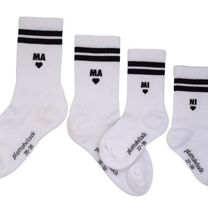 Kinder Crew Socks personalisiert Biobaumwolle Kindergarten Schule 1.Klasse Geschenk Vatertag Muttertag Bild 5