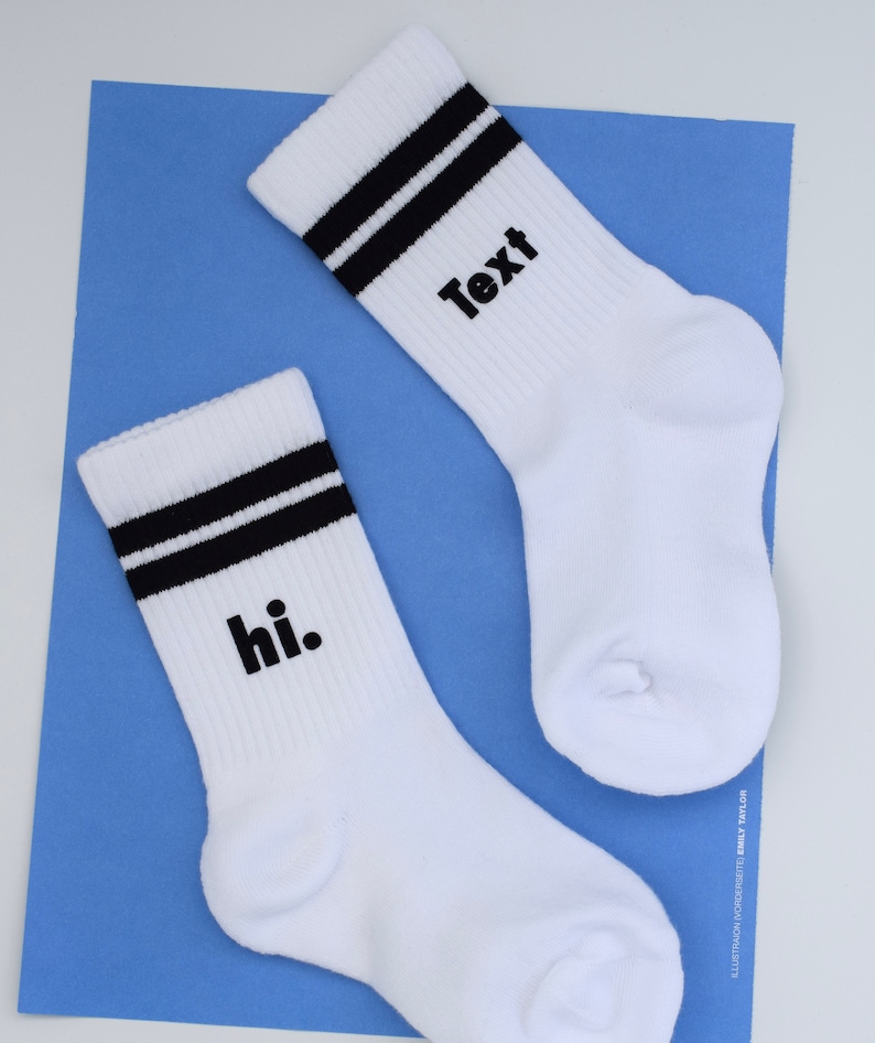 Kinder Crew Socks personalisiert Biobaumwolle Kindergarten Schule 1.Klasse Geschenk Vatertag Muttertag Bild 1