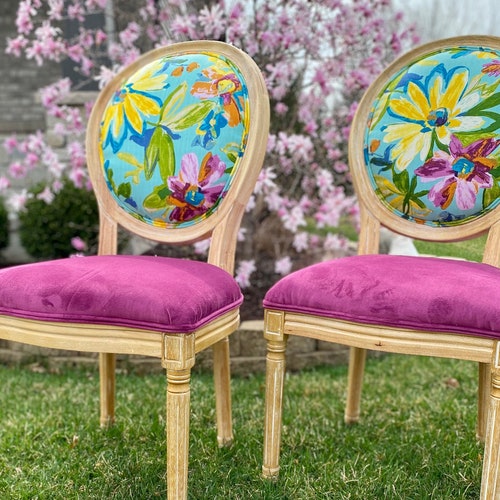 Velvet French Dining Chairs Etsy