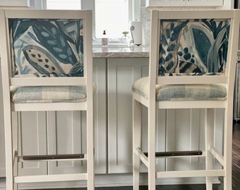 White custom barstool