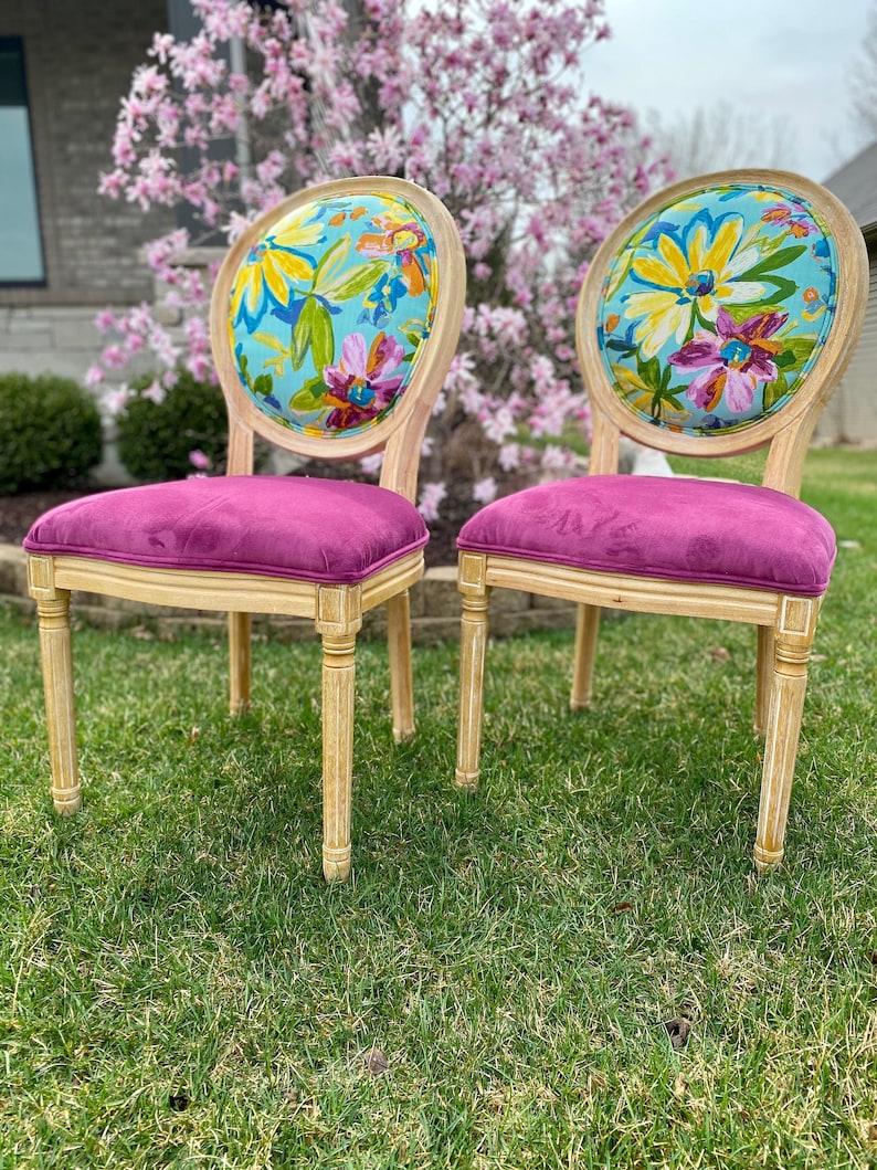 Velvet French Dining Chairs Etsy