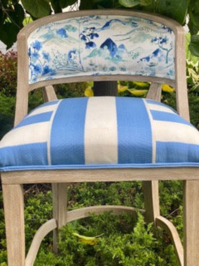 Blue & White Counter Height Stool Etsy